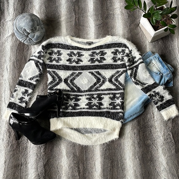 Express Sweaters - Black and Cream Express Sweater